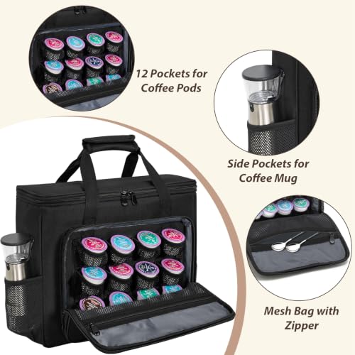 Coffee Maker Carrying Bag for Keurig K (Black / For K-slim/K-express/K-iced)