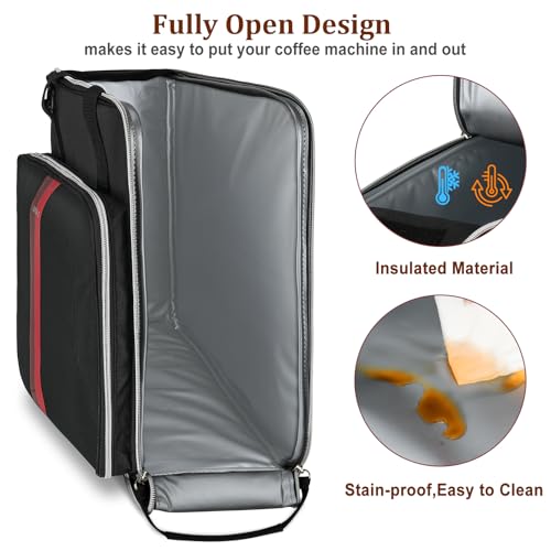 Coffee Maker Travel Bag Compatible with Keurig K (Compatible for K-Slim/K-Express/K-Iced / Black)