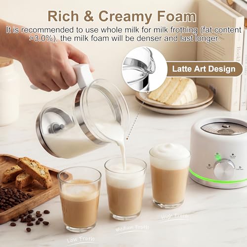 Milk Frother 16.9 OZ Electric Milk Frother and Steamer (Glass)