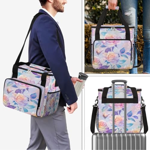 Pink Roses Coffee Maker Carring Bag Travel Carrying Storage Tote Bag Compatible with Keurig K (A-024)