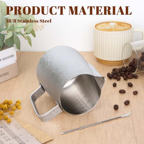 Milk Frothing Pitcher 20oz Frother Cup Barista Tools (Crackle / 20 Ounces)