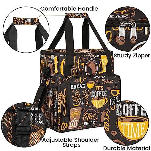 Coffee Maker Carring Bag Travel Carrying Storage Tote Bag Compatible (A08:Yellow Coffee)