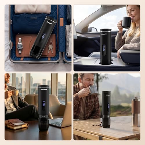 Portable Coffee Maker Compatible with K Cup Pods & Ground Coffee