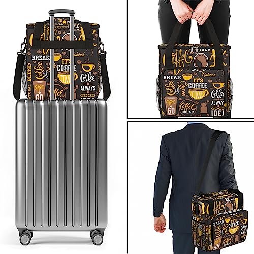 Coffee Maker Carring Bag Travel Carrying Storage Tote Bag Compatible (A08:Yellow Coffee)