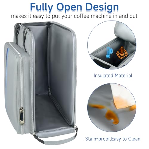 Coffee Maker Travel Bag Compatible with Keurig K (Compatible for K-Slim/K-Express/K-Iced / Grey)