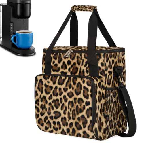 Leopard Brown Coffee Maker Carring Bag with Keurigs K (C 001)