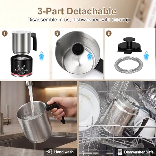 Milk Frother 16.9 OZ Electric Milk Frother and Steamer (Black)
