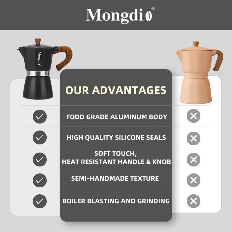 Stovetop Espresso Maker Moka Pot (Black / 3 cup)