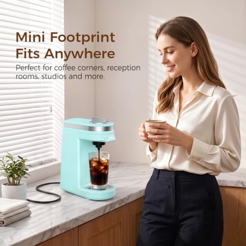 Single Cup Coffee Maker for K Pod (Cyan)