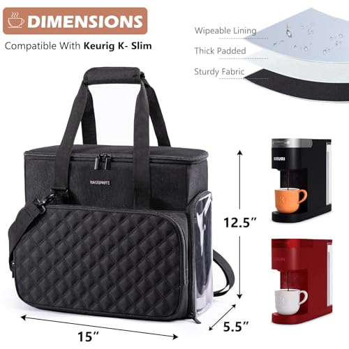 Travel Coffee Maker Carrying Case for Keurig K (Black / Fit for K-Slim)
