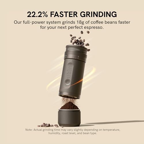 Fino Portable Electric Coffee Grinder with 28 Precise Grind Settings (Tundra Brown)