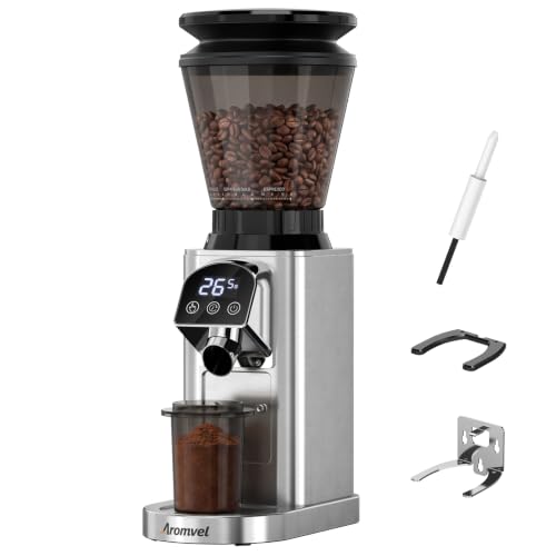 Conical Burr Coffee Bean Grinder with 48 Settings (Bright Silver)