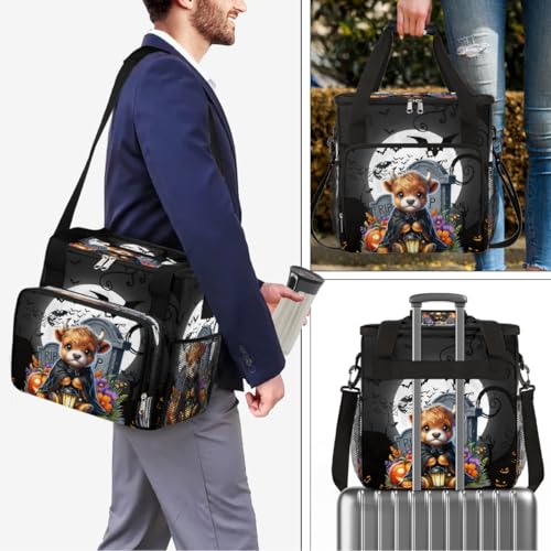 Halloween Mountain Cow Bat Moon Pumpkin Coffee Maker Carring Bag Travel Carrying Storage Tote Bag Compatible with Keurig K (A-013)