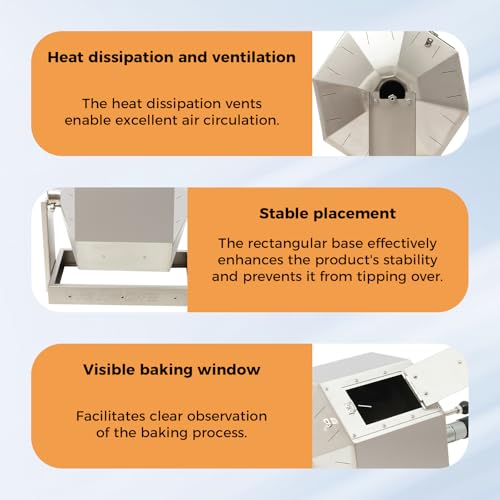 Coffee Bean Roaster Electric Coffee Roaster coffee Bean Baker Peanut Roasters Gas Burner Drum Type Stainless Steel for Home and Commercial Use (14.5L/3.83gal)