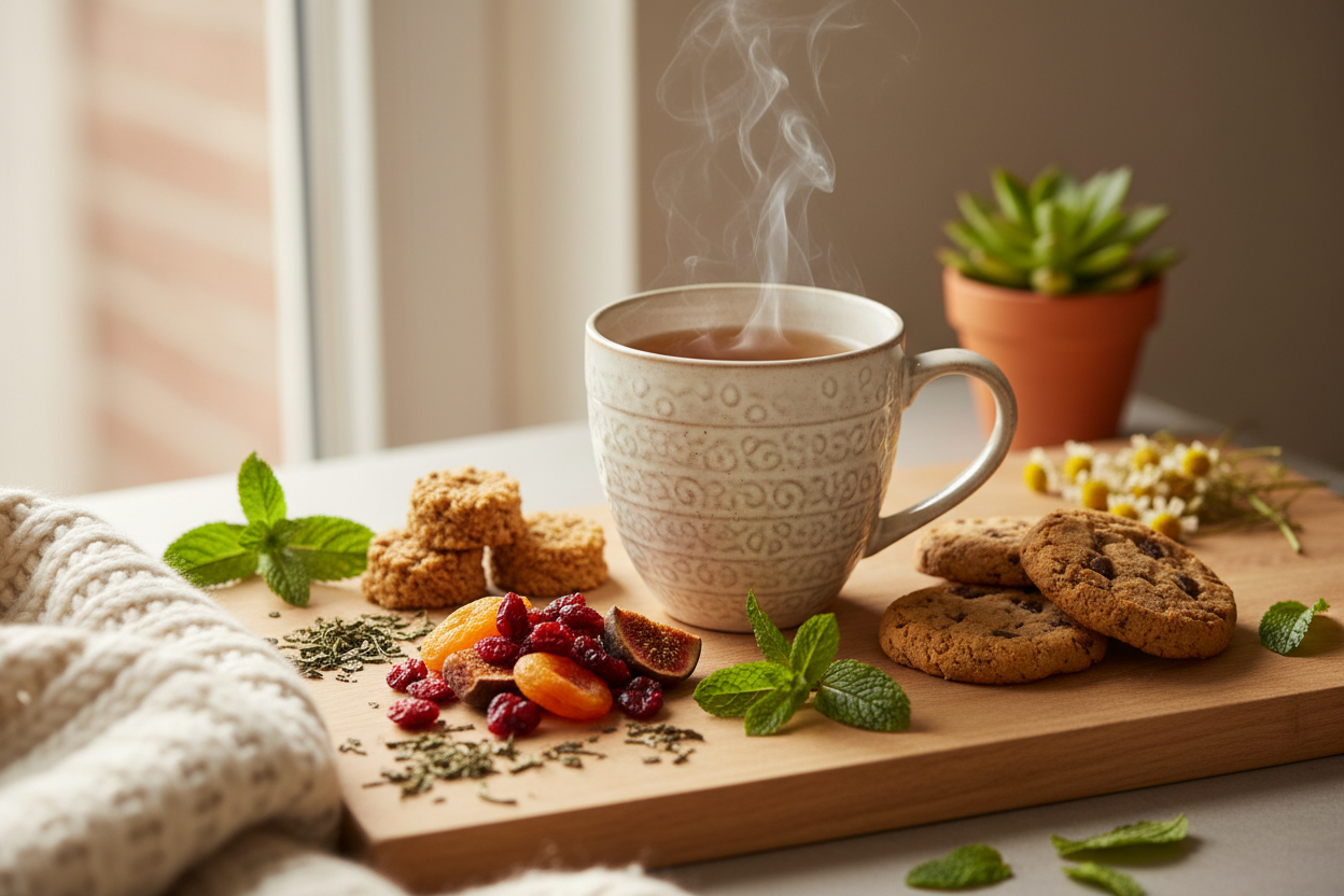 "Tea & Treats for Mindful Moments"
→ A brand that presents leisure and joy in everyday life with healthy teas and thoughtful snacks.
